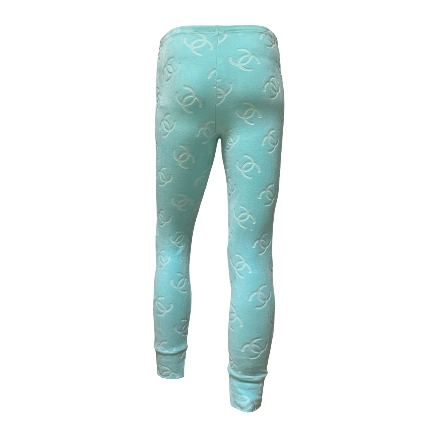 CHANEL Spring Summer 1996 Velour Monogram CC Logo Pants