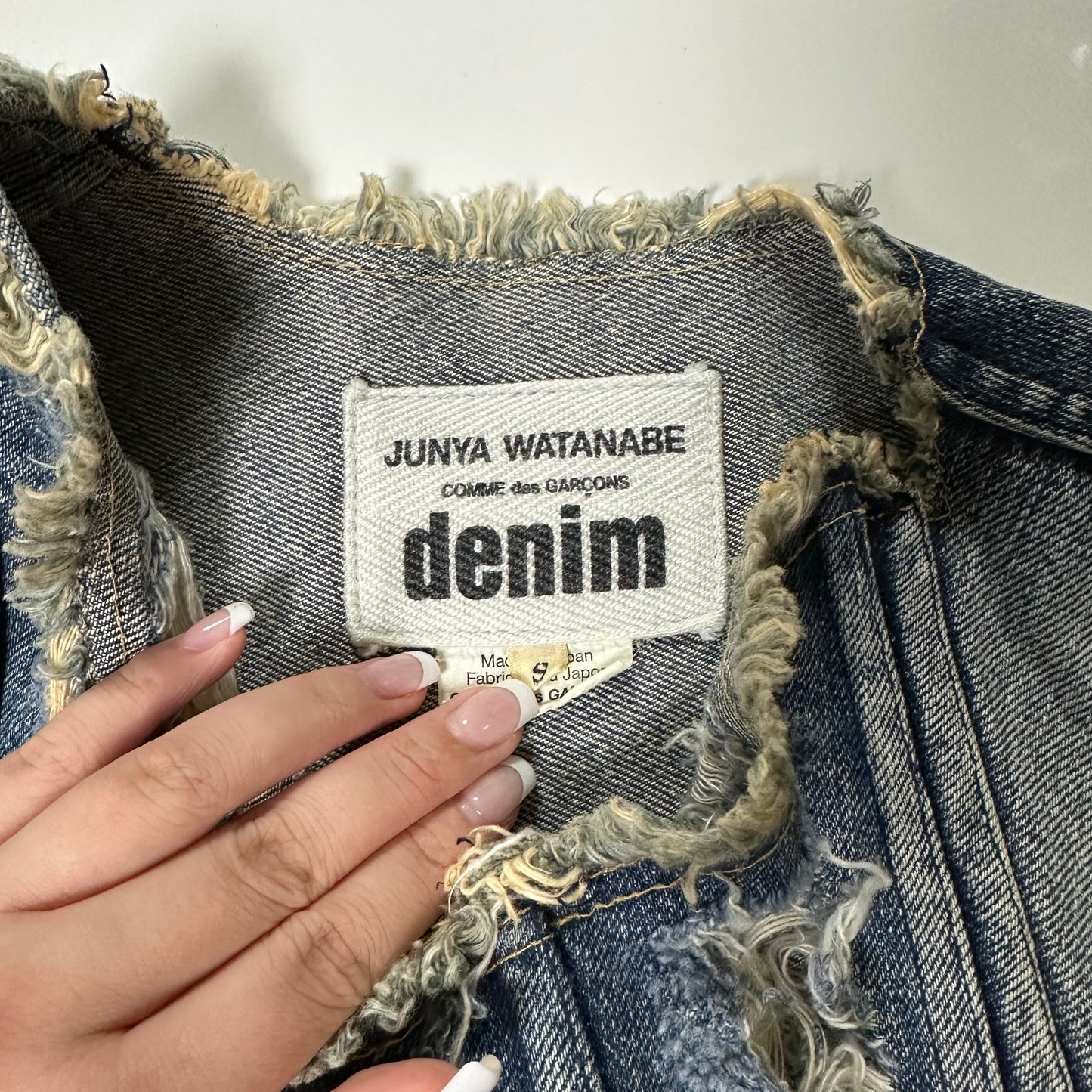 JUNYA WATANABE Distressed Twisted Washed Denim Long Dress