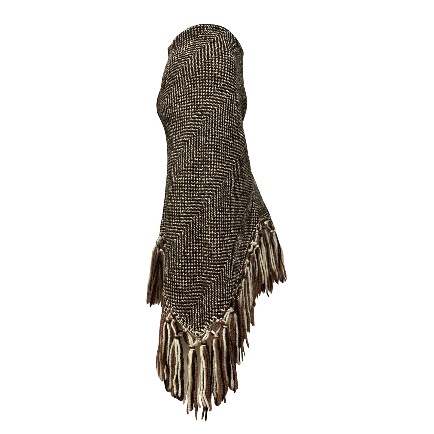 DOLCE&GABBANA Fall Winter 2002 Fringed Knit Midi Skirt