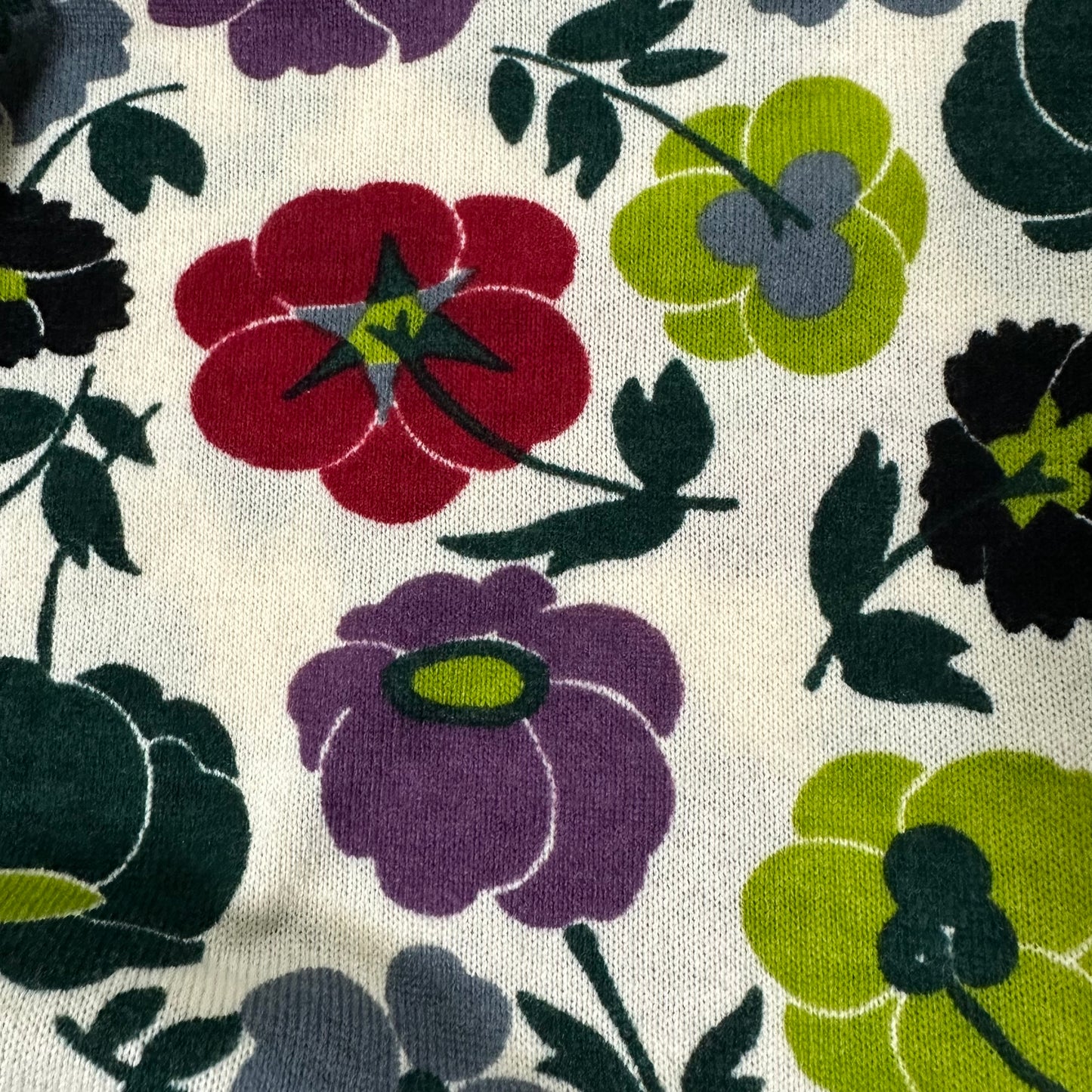 CHRISTIAN DIOR Fall Winter 2001 V-neck Floral Print Knit Sweater