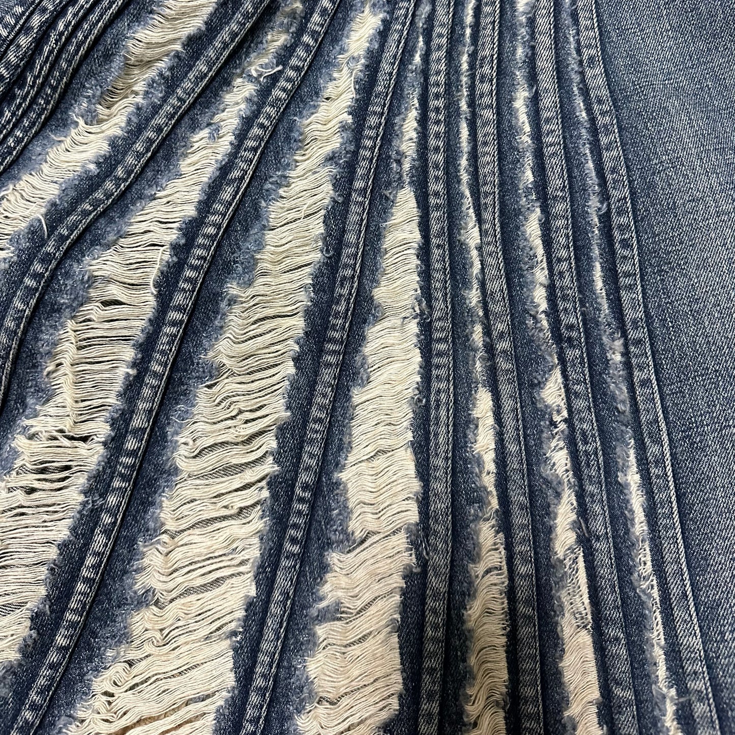 JUNYA WATANABE Distressed Twisted Washed Denim Long Dress