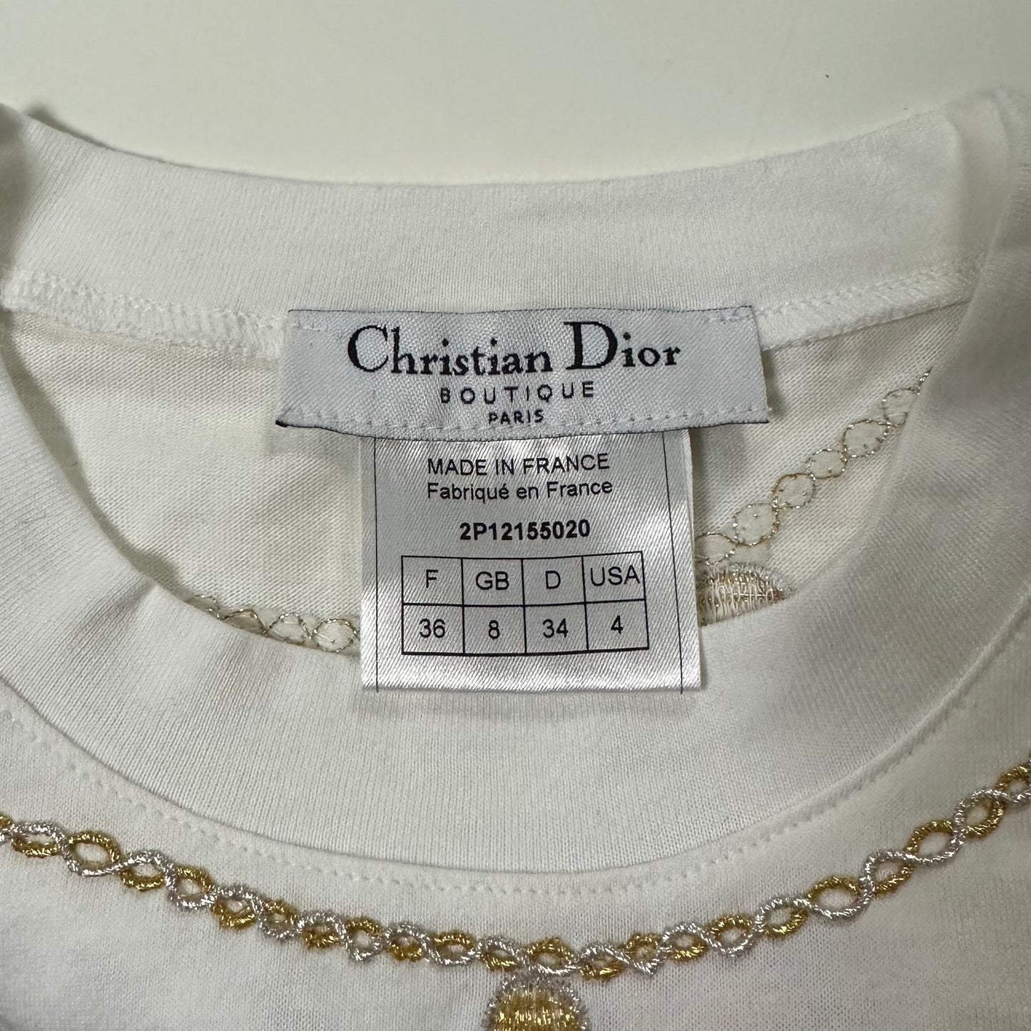 CHRISTIAN DIOR Spring Summer 2001 Embroidered T-Shirt