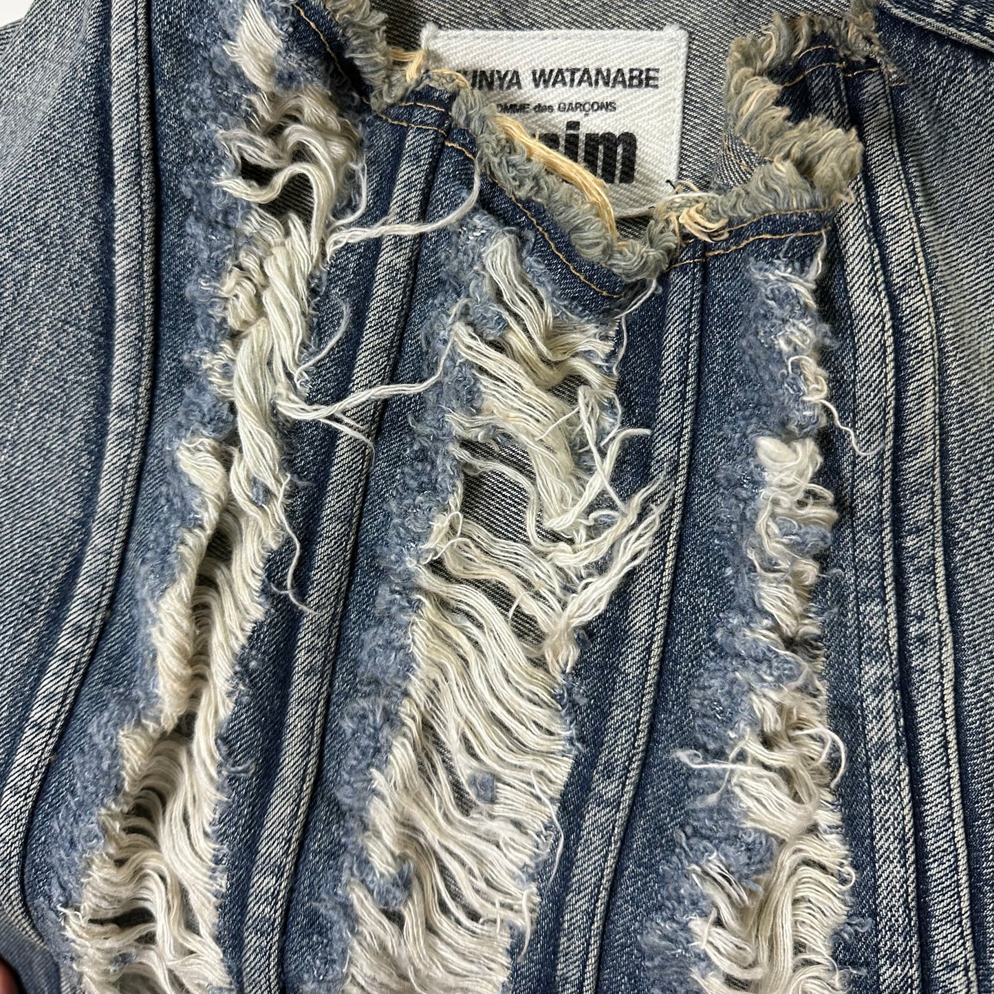 JUNYA WATANABE Distressed Twisted Washed Denim Long Dress