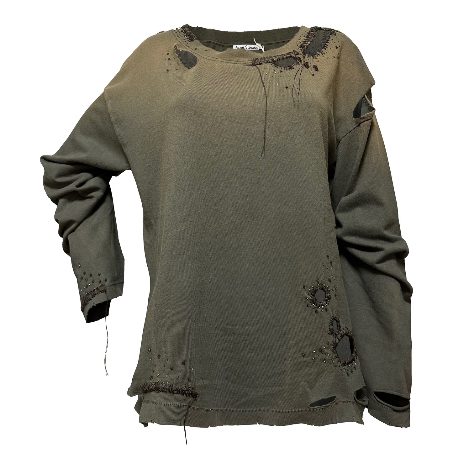 ACNE STUDIOS Fall Winter 2022 Distressed Long Sleeve T-Shirt