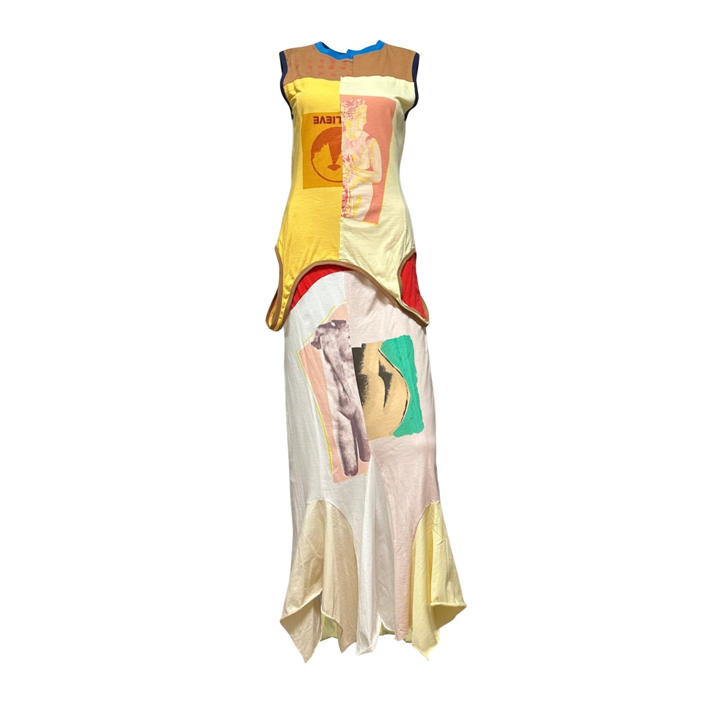 MARNI Spring Summer 2019 Graphic Print Docking Long Dress