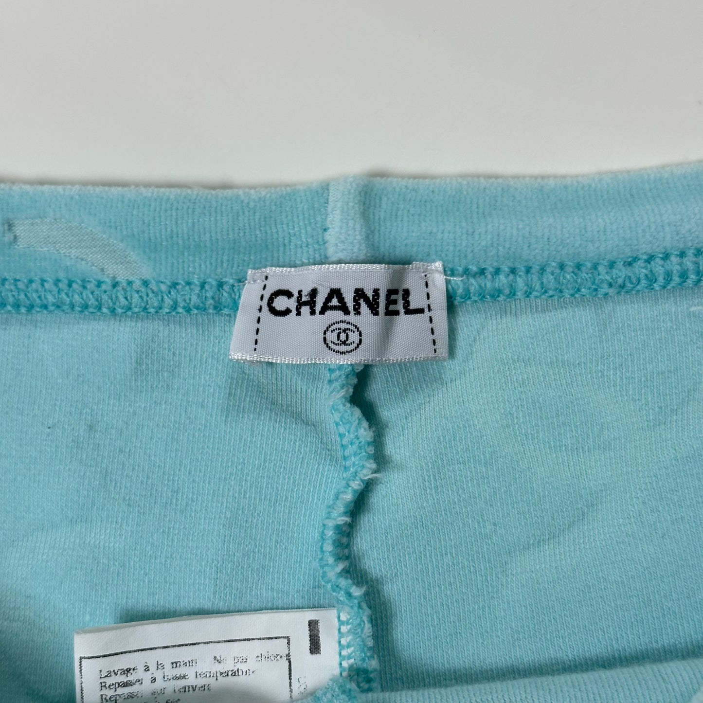 CHANEL Spring Summer 1996 Velour Monogram CC Logo Pants