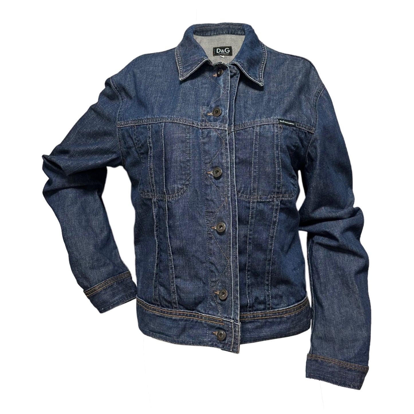 D&G Spring Summer 2002 Panther Patchwork Reversible Denim Jacket