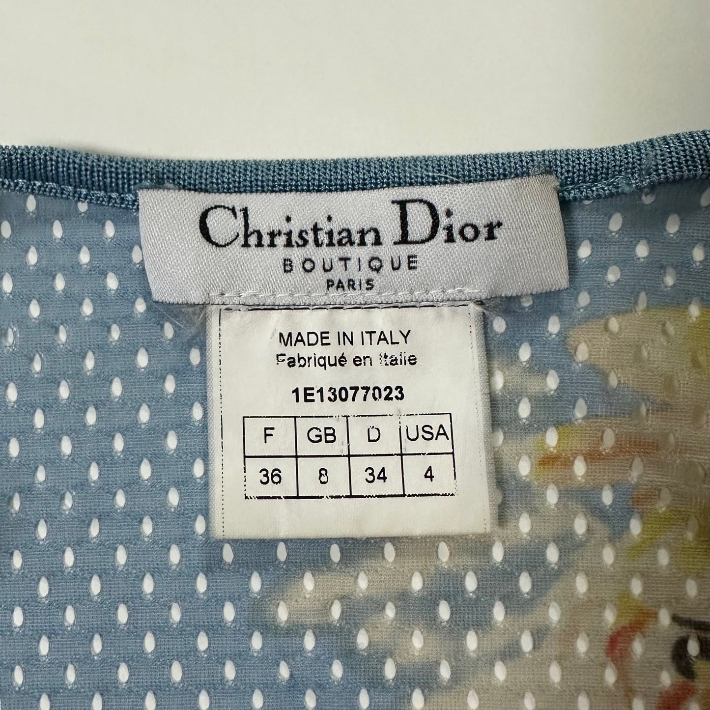 CHRISTIAN DIOR Spring Summer 2001 Floral Print Mesh Cardigan