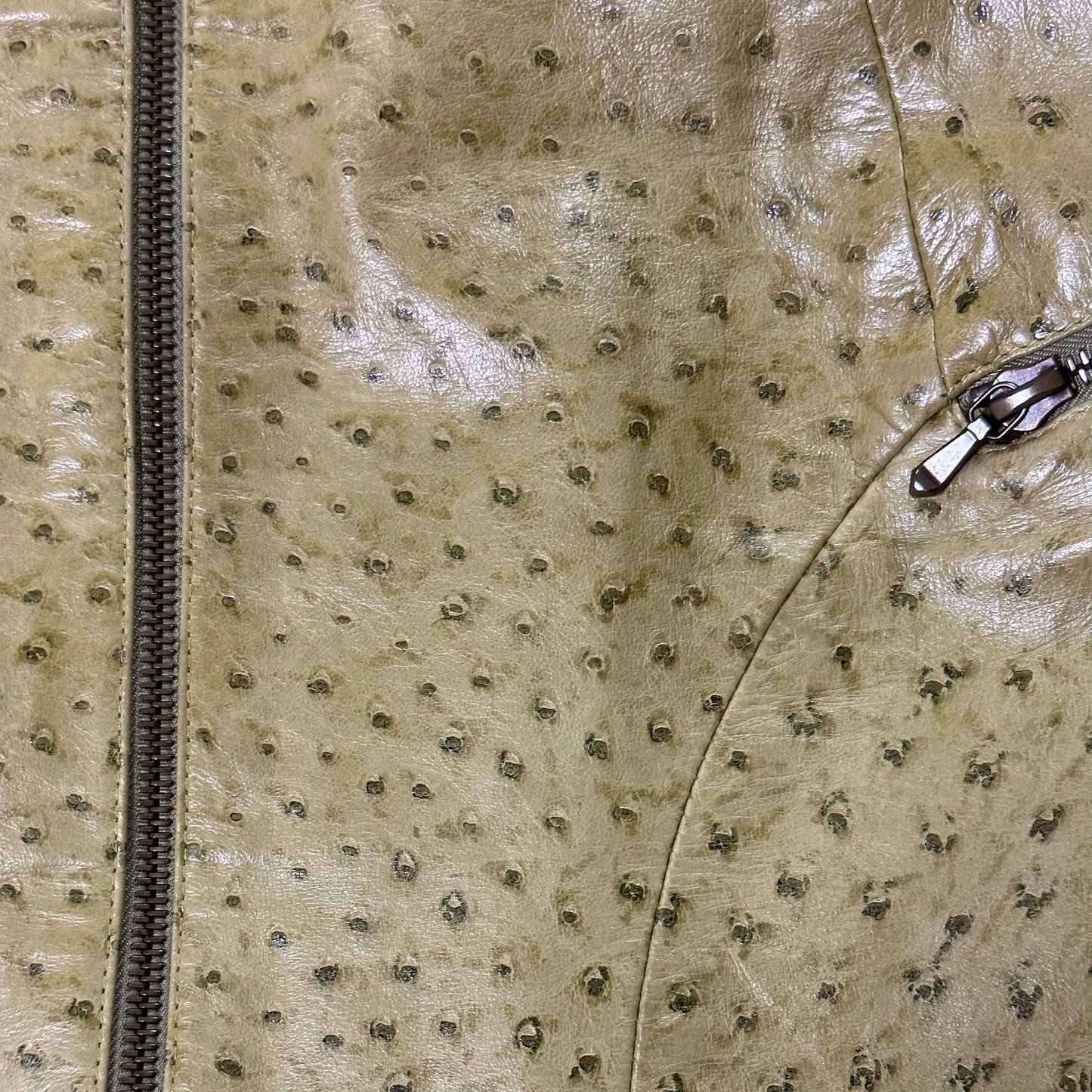 CHRISTIAN DIOR Fall Winter 2000 Ostrich Effect Leather Zip Up Midi Skirt