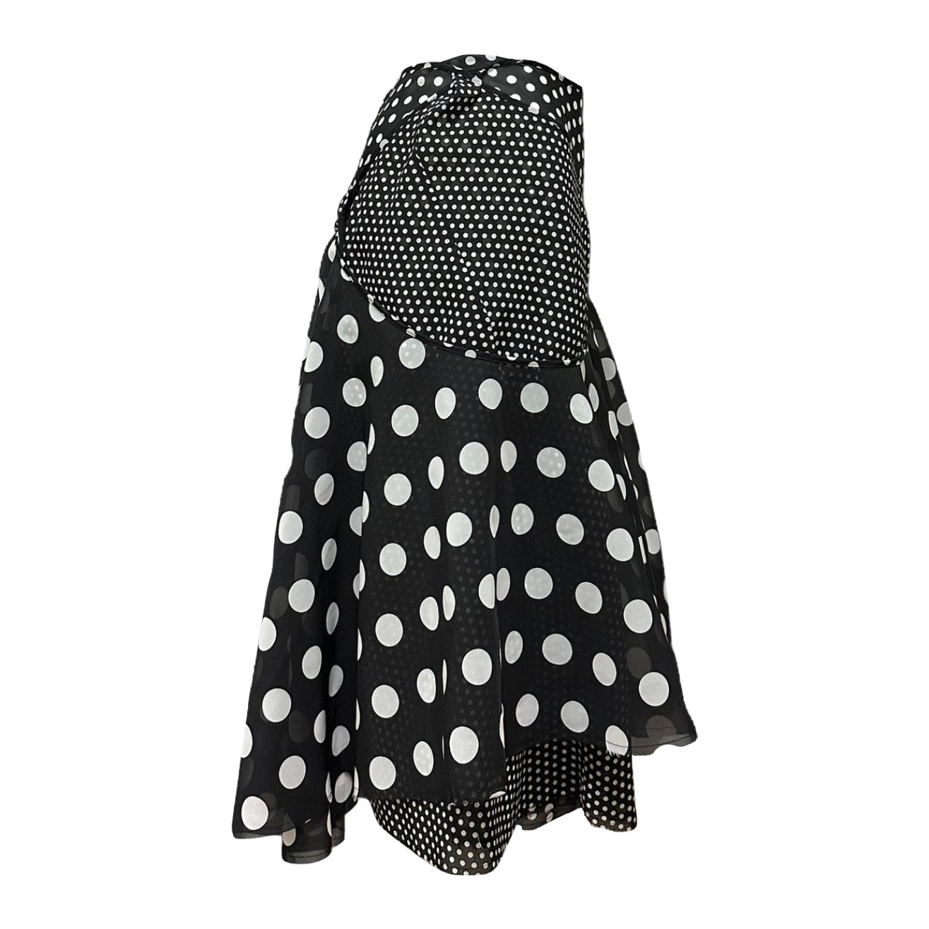 JUNYA WATANABE Spring Summer 2004 Polka Dot Asymmetric Flared Midi Skirt