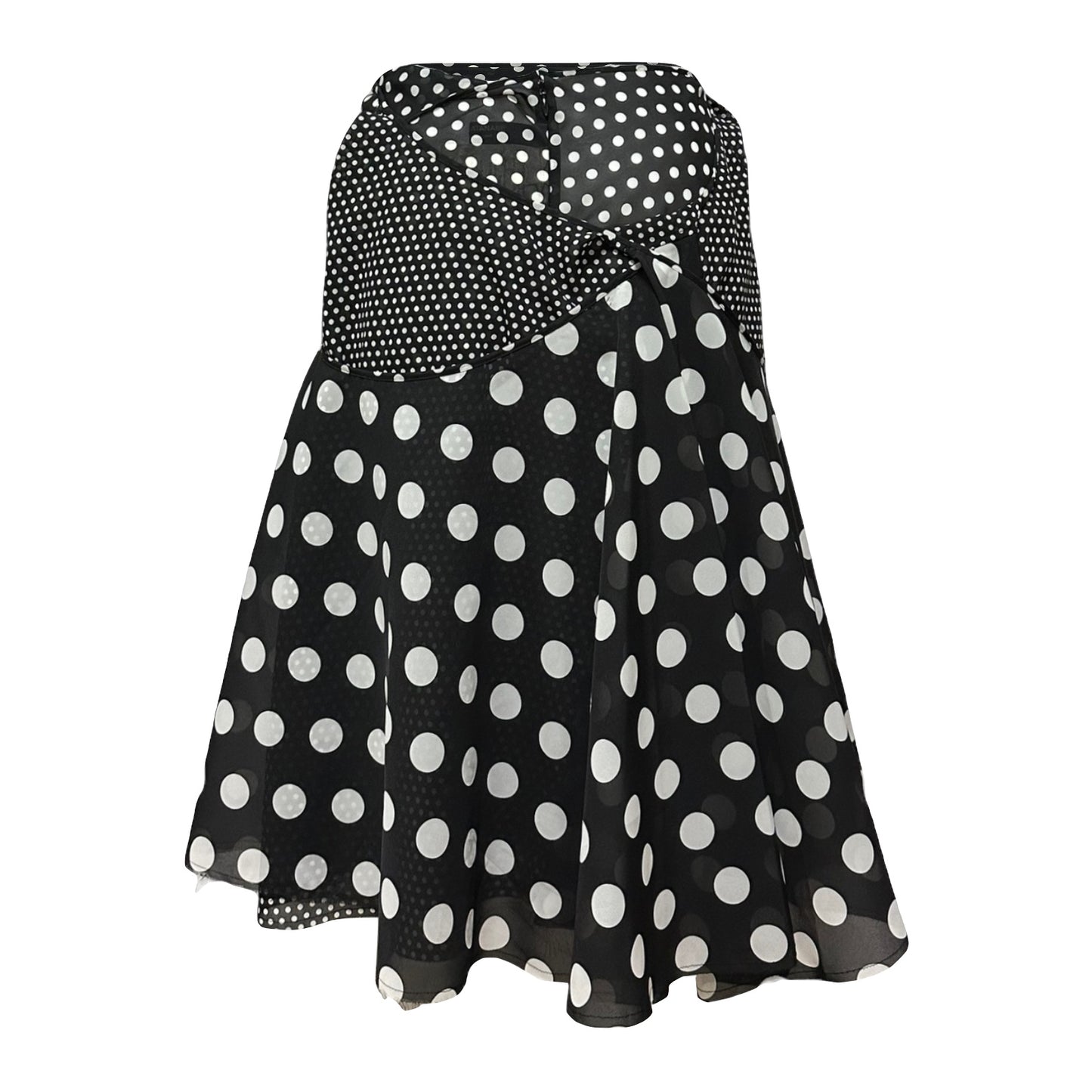 JUNYA WATANABE Spring Summer 2004 Polka Dot Asymmetric Flared Midi Skirt