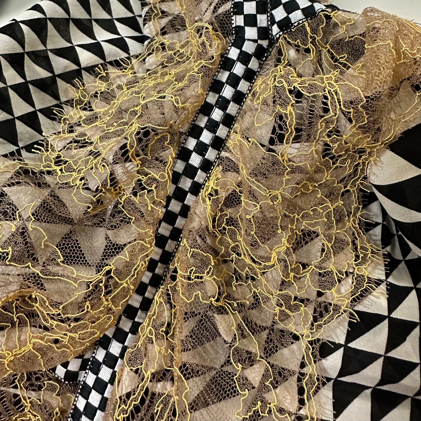 DOLCE&GABBANA Fall Winter 2003 Psychedelic Print Lace Trim Tank Top