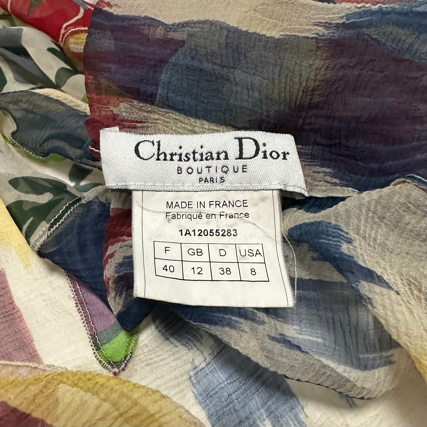 CHRISTIAN DIOR Fall Winter 2001 Floral Print Wrap Sheer Cardigan