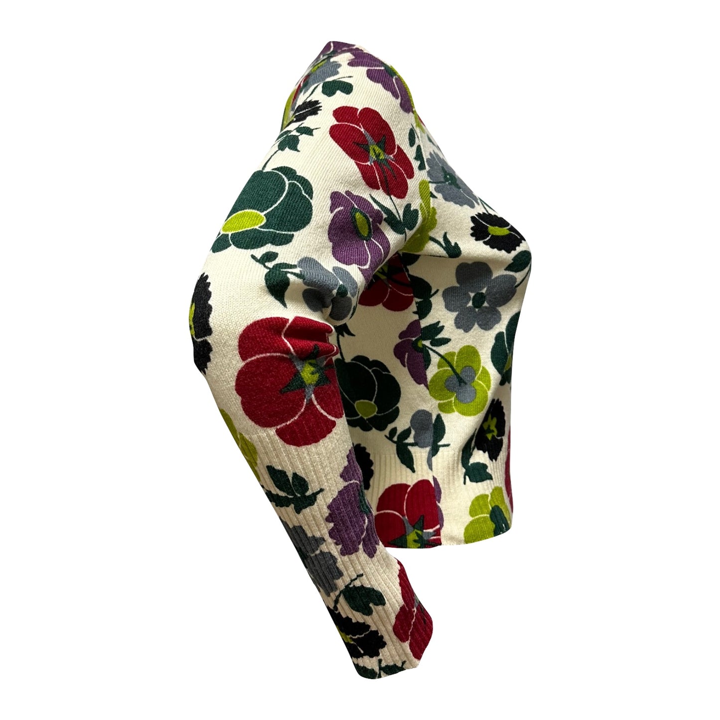 CHRISTIAN DIOR Fall Winter 2001 V-neck Floral Print Knit Sweater