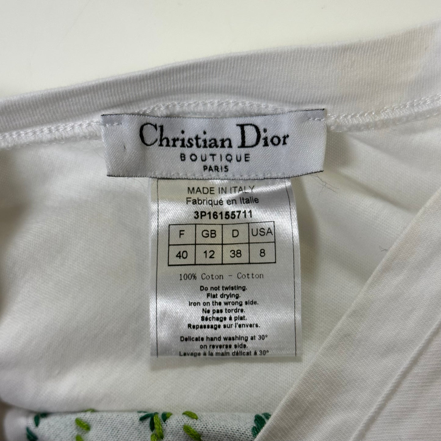 CHRISTIAN DIOR Spring Summer 2003 Flower Appliqué One Shoulder Top