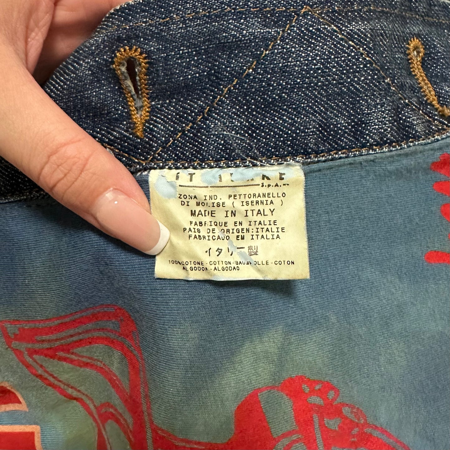 D&G Spring Summer 2002 Panther Patchwork Reversible Denim Jacket