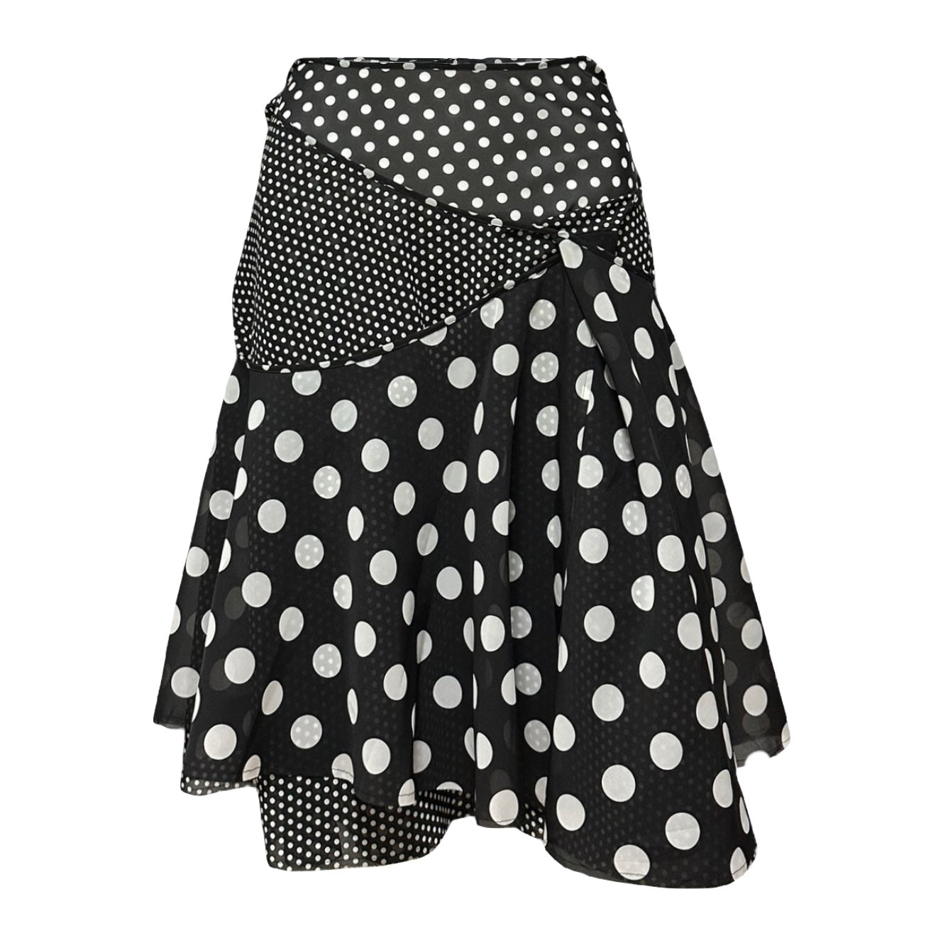 JUNYA WATANABE Spring Summer 2004 Polka Dot Asymmetric Flared Midi Skirt