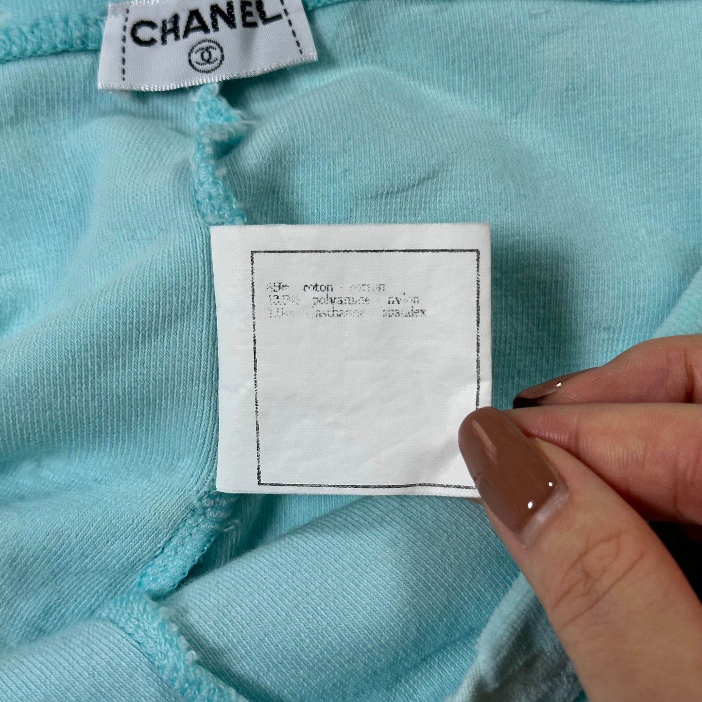 CHANEL Spring Summer 1996 Velour Monogram CC Logo Pants