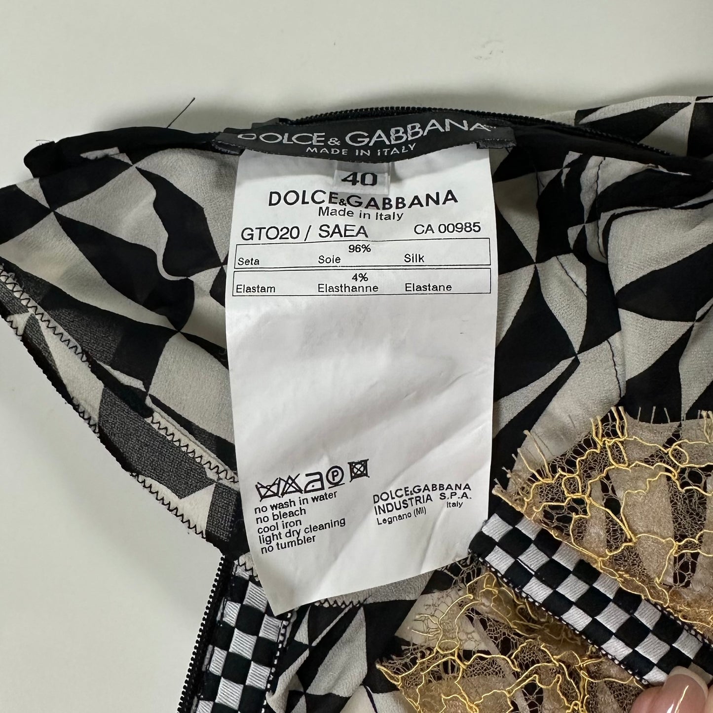 DOLCE&GABBANA Fall Winter 2003 Psychedelic Print Lace Trim Tank Top