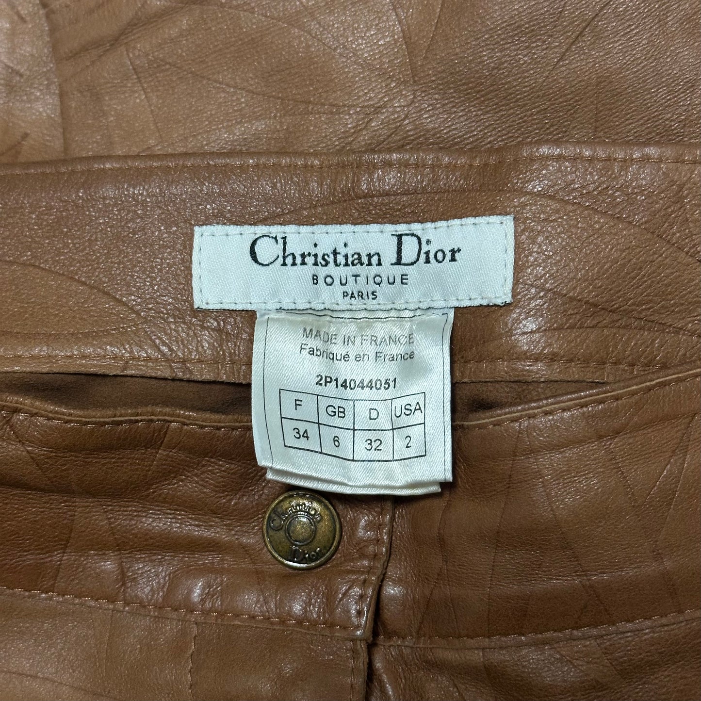 CHRISTIAN DIOR Spring Summer 2002 Leather Pants