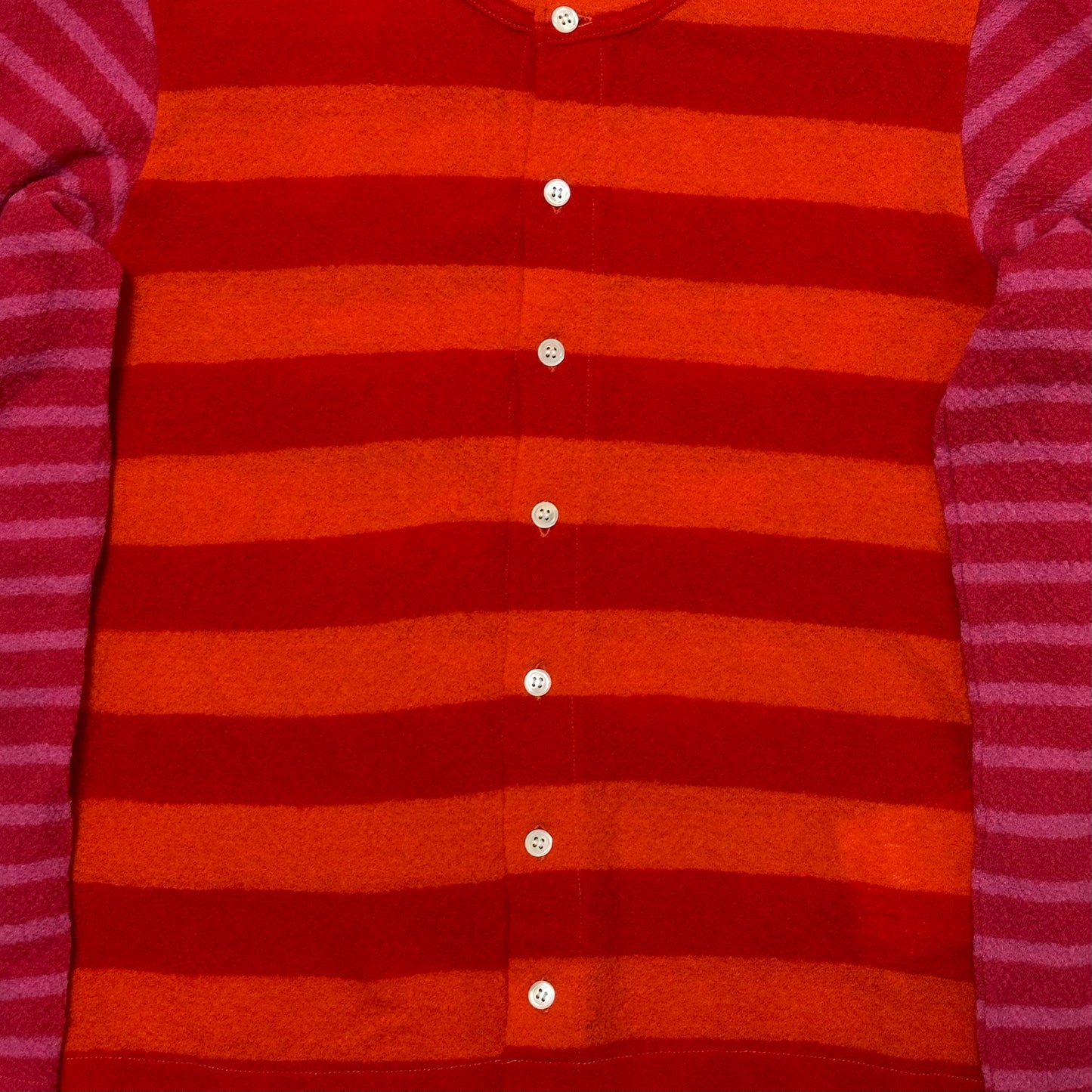 TRICOT COMME DES GARÇONS Logo Print Striped Button-Up Cardigan