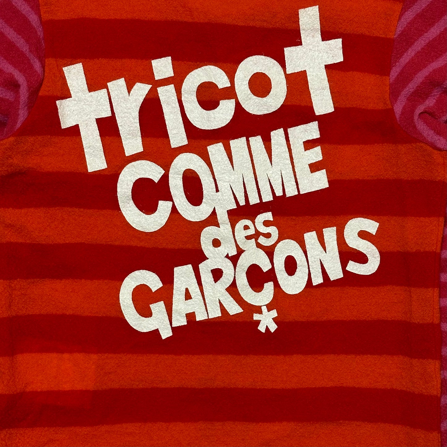 TRICOT COMME DES GARÇONS Logo Print Striped Button-Up Cardigan