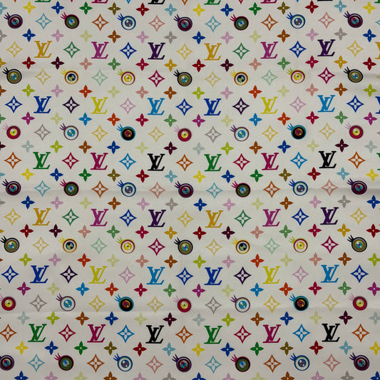 LOUIS VUITTON × TAKASHI MURAKAMI Spring Summer 2003 “Eye Love You” Monogram Silk Scarf