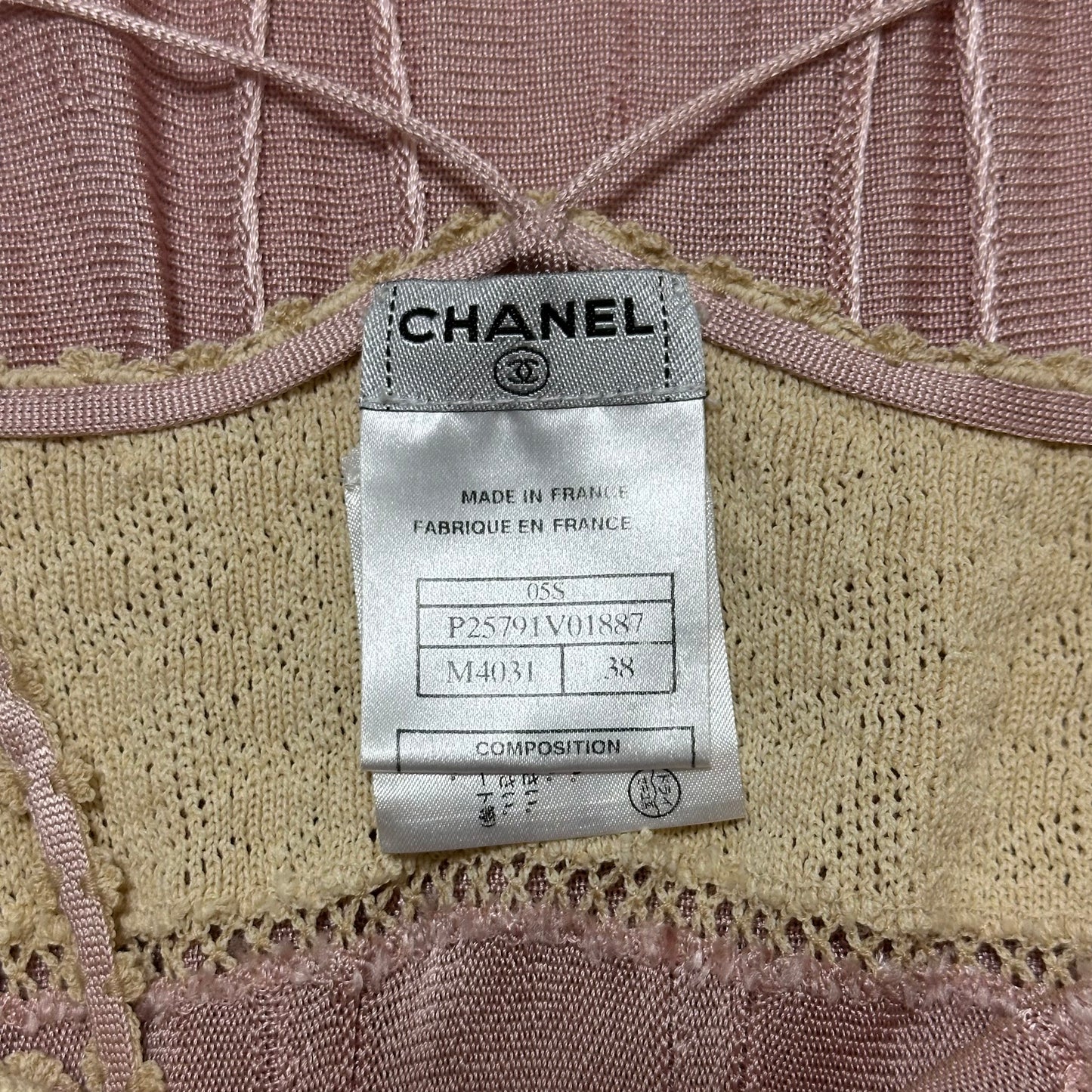 CHANEL Spring Summer 2005 Crochet Floral Trim Midi Dress