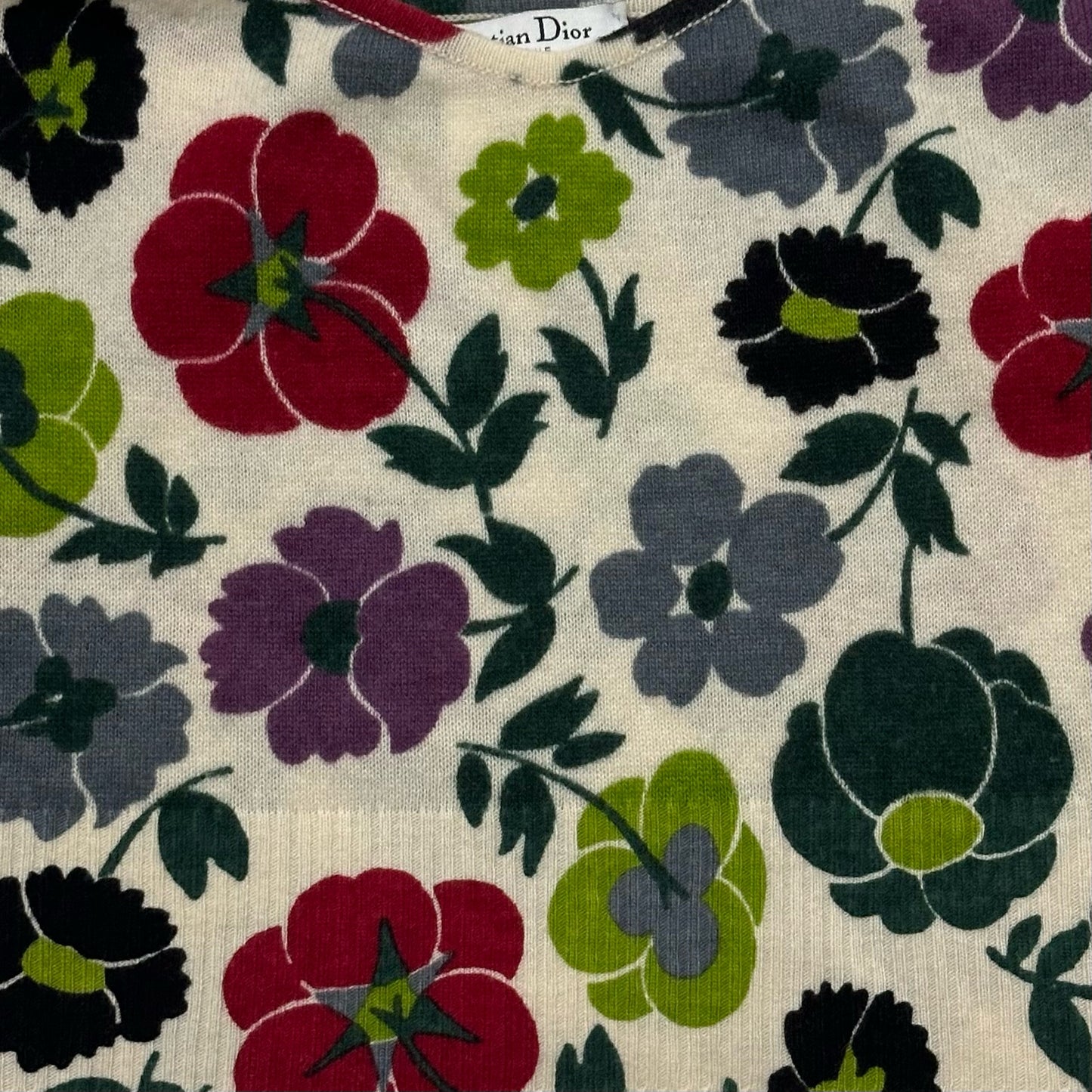 CHRISTIAN DIOR Fall Winter 2001 Floral Print Knit Camisole
