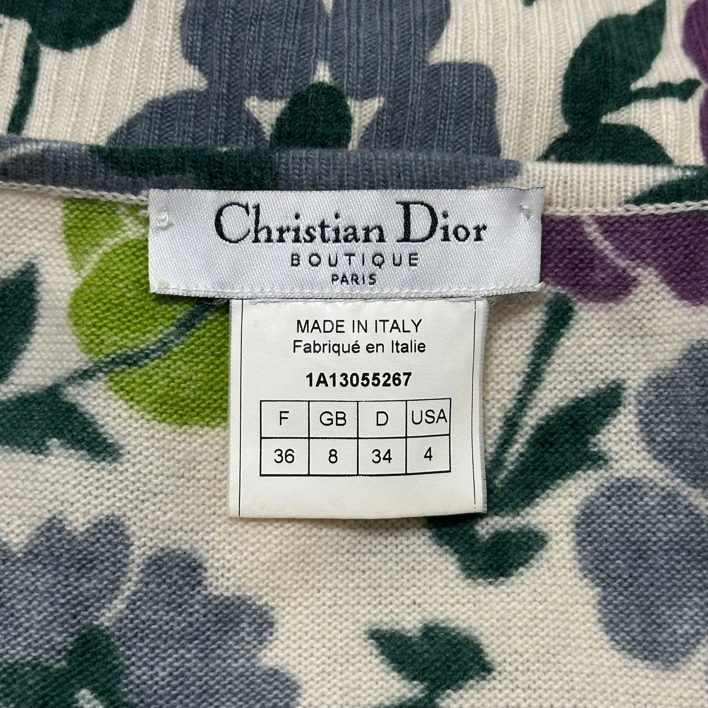 CHRISTIAN DIOR Fall Winter 2001 Floral Print Knit Camisole