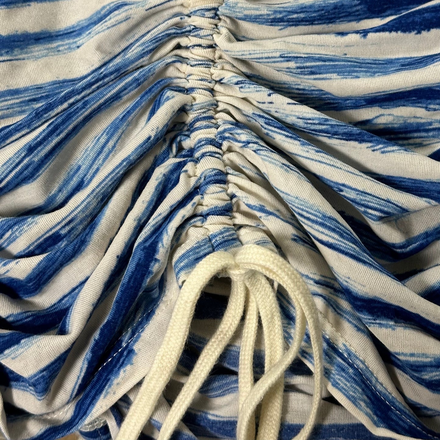 JEAN PAUL GAULTIER Striped Print Three-Quarter Sleeve T-Shirt