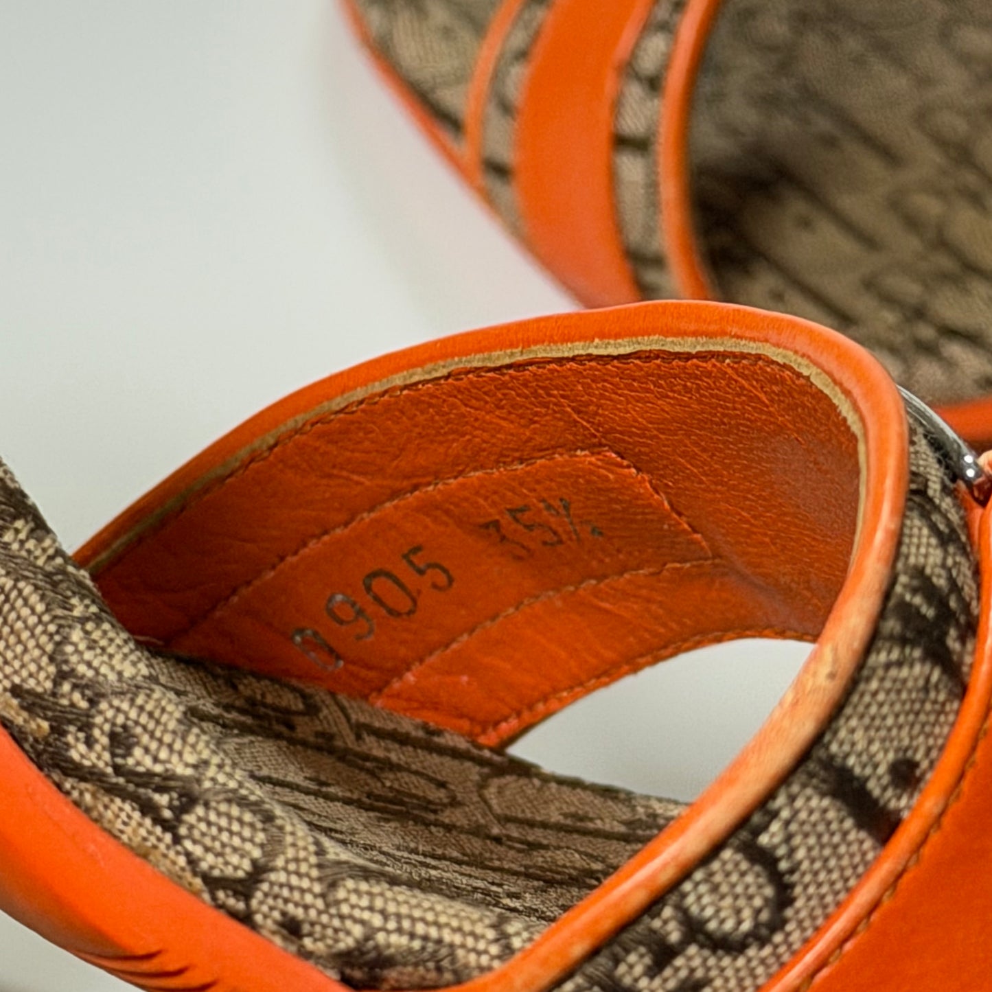 CHRISTIAN DIOR Spring Summer 2005 Diorissimo-Style Trotter Slide Heeled Mule Sandals