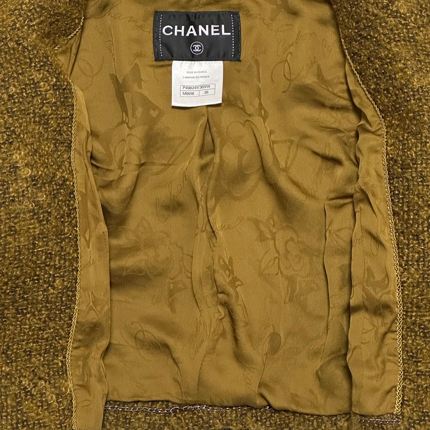 CHANEL Tweed Cropped Button Up Jacket