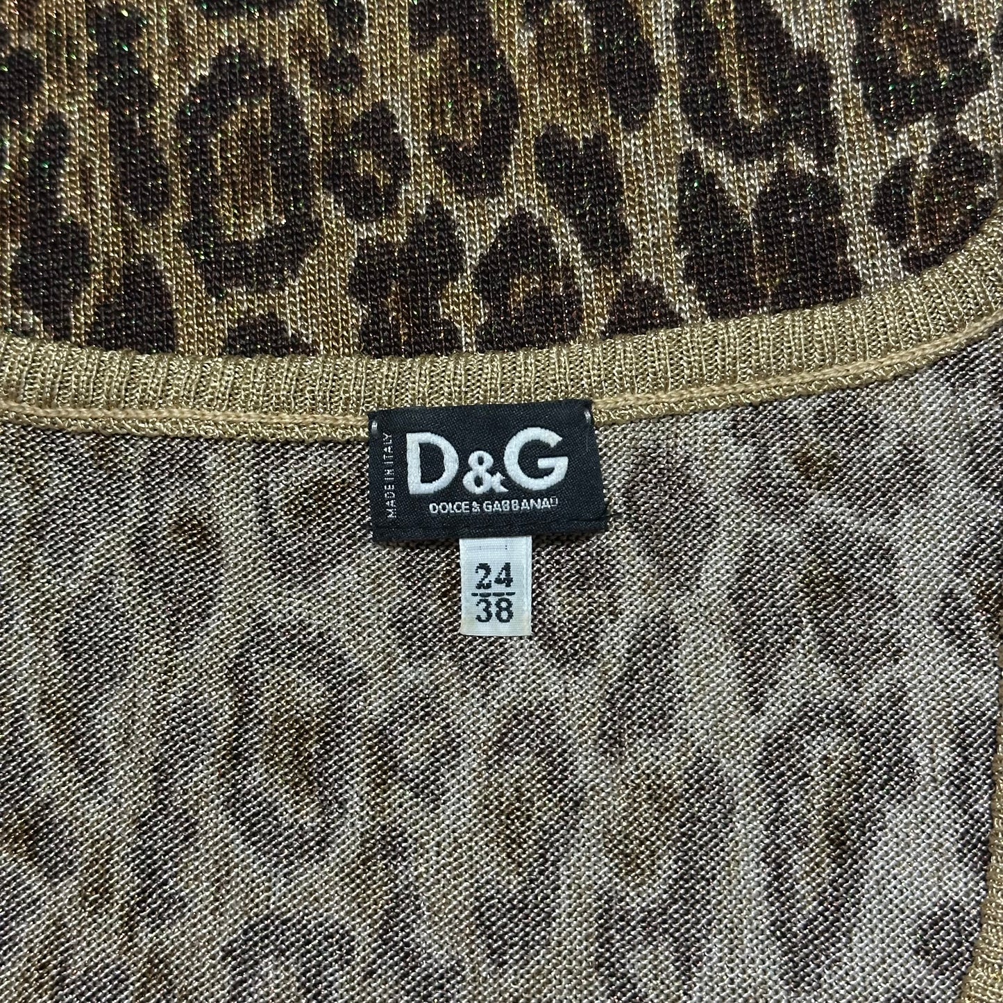 D&G Spring Summer 2001 Leopard Print Knit Tank Top