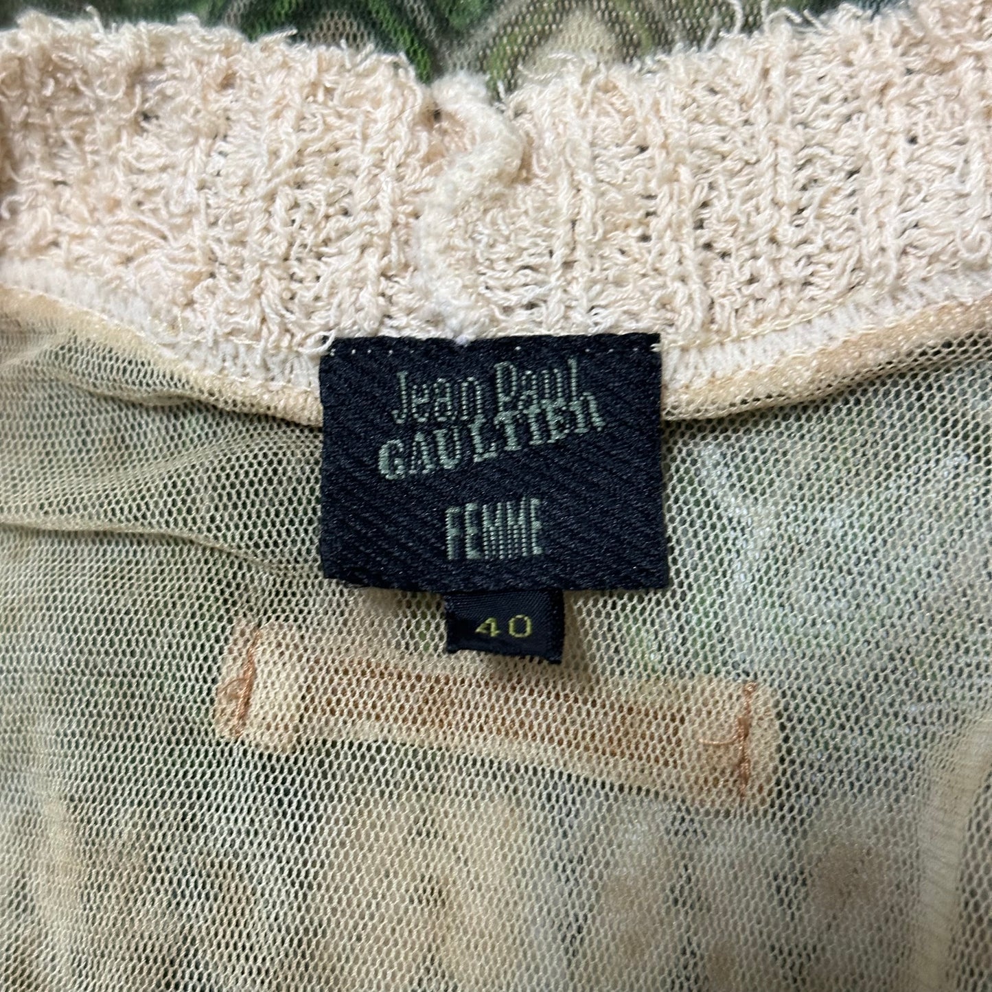 JEAN PAUL GAULTIER Painting Gauguin Mesh Cardigan
