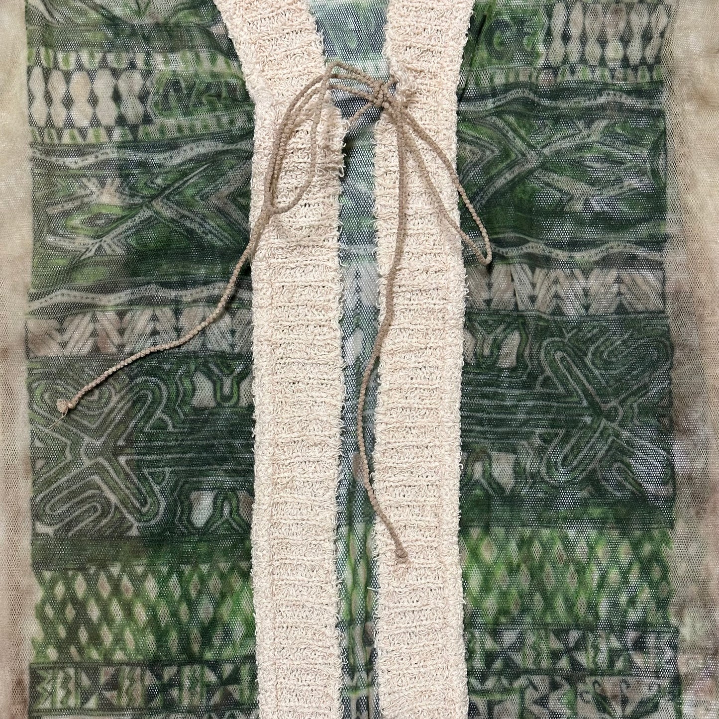 JEAN PAUL GAULTIER Painting Gauguin Mesh Cardigan