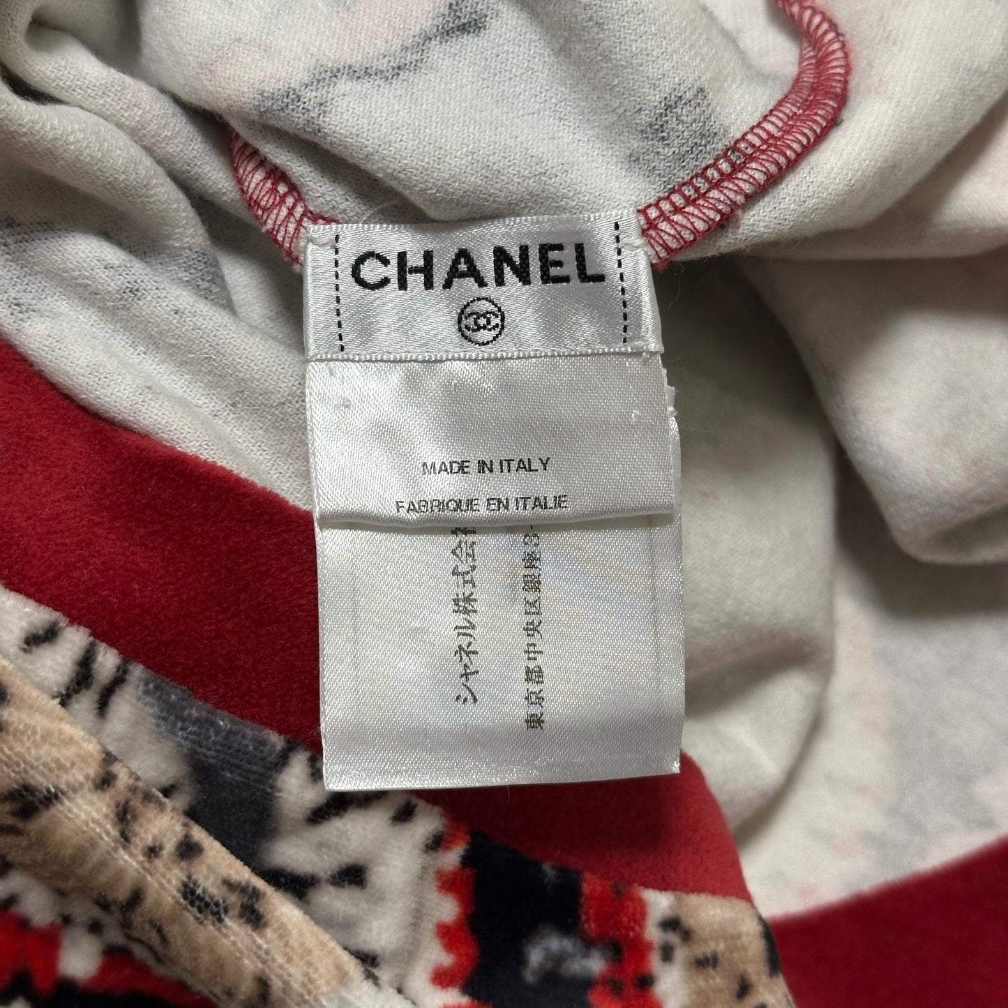 CHANEL Sport Spring Summer 2009 Patchwork Print Velour Short Sleeve Top