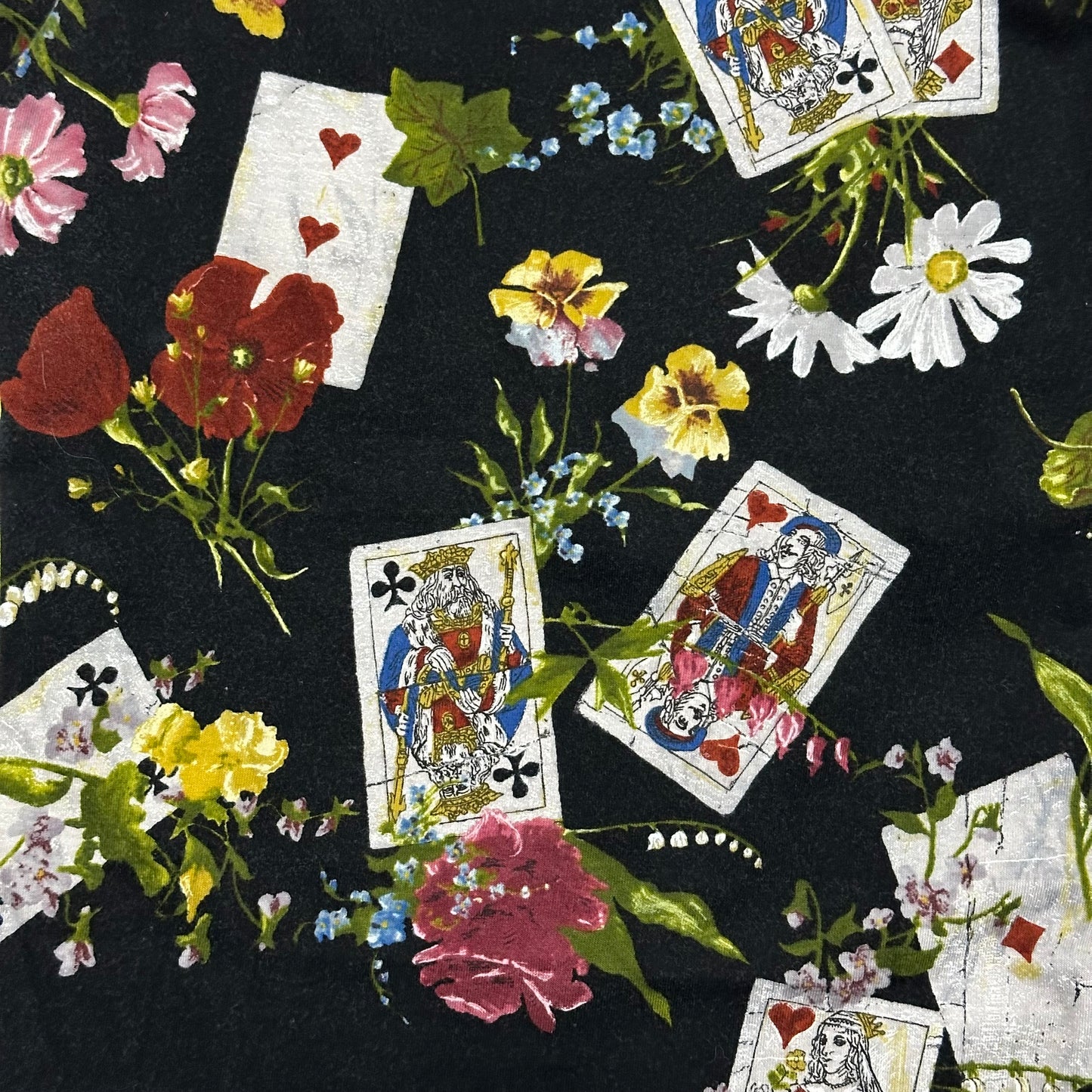 CHRISTIAN DIOR Fall Winter 2002 Floral Playing Cards Print T-Shirt