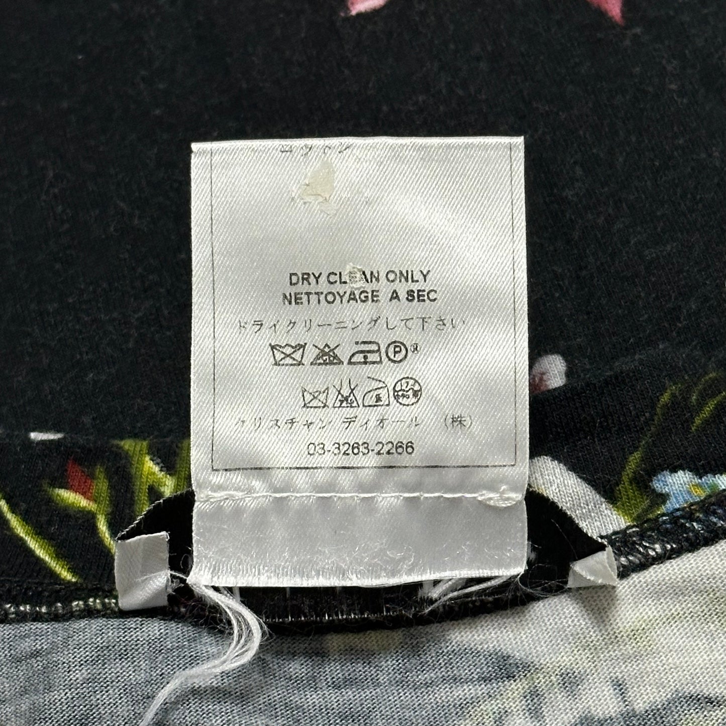 CHRISTIAN DIOR Fall Winter 2002 Floral Playing Cards Print T-Shirt