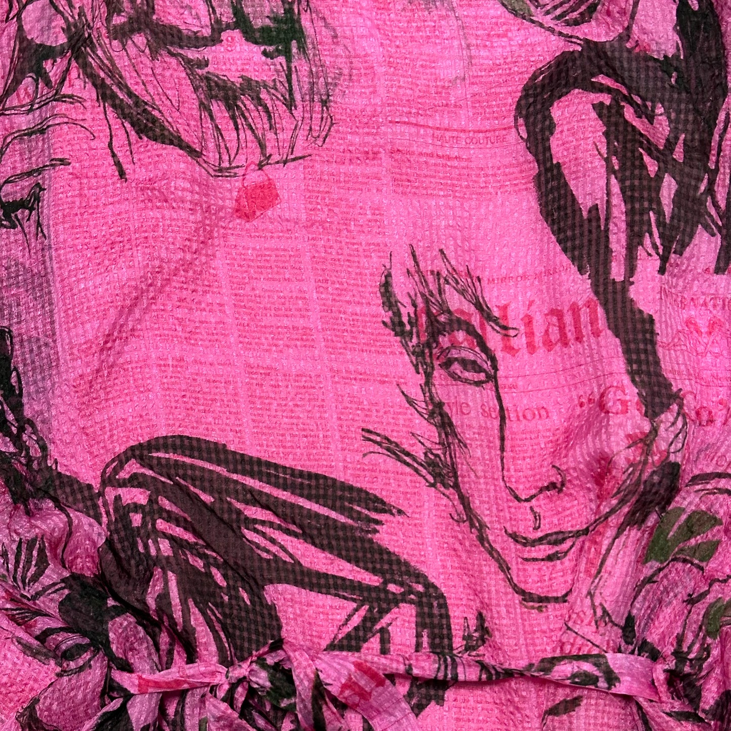 JOHN GALLIANO Newspaper Graffiti Print Frill Top