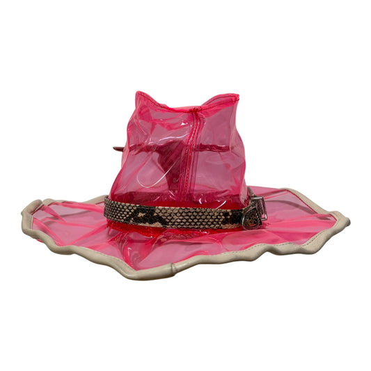 D&G Spring Summer 2004 Pink Transparent PVC Cowboy Hat with Metal Longhorn Skull