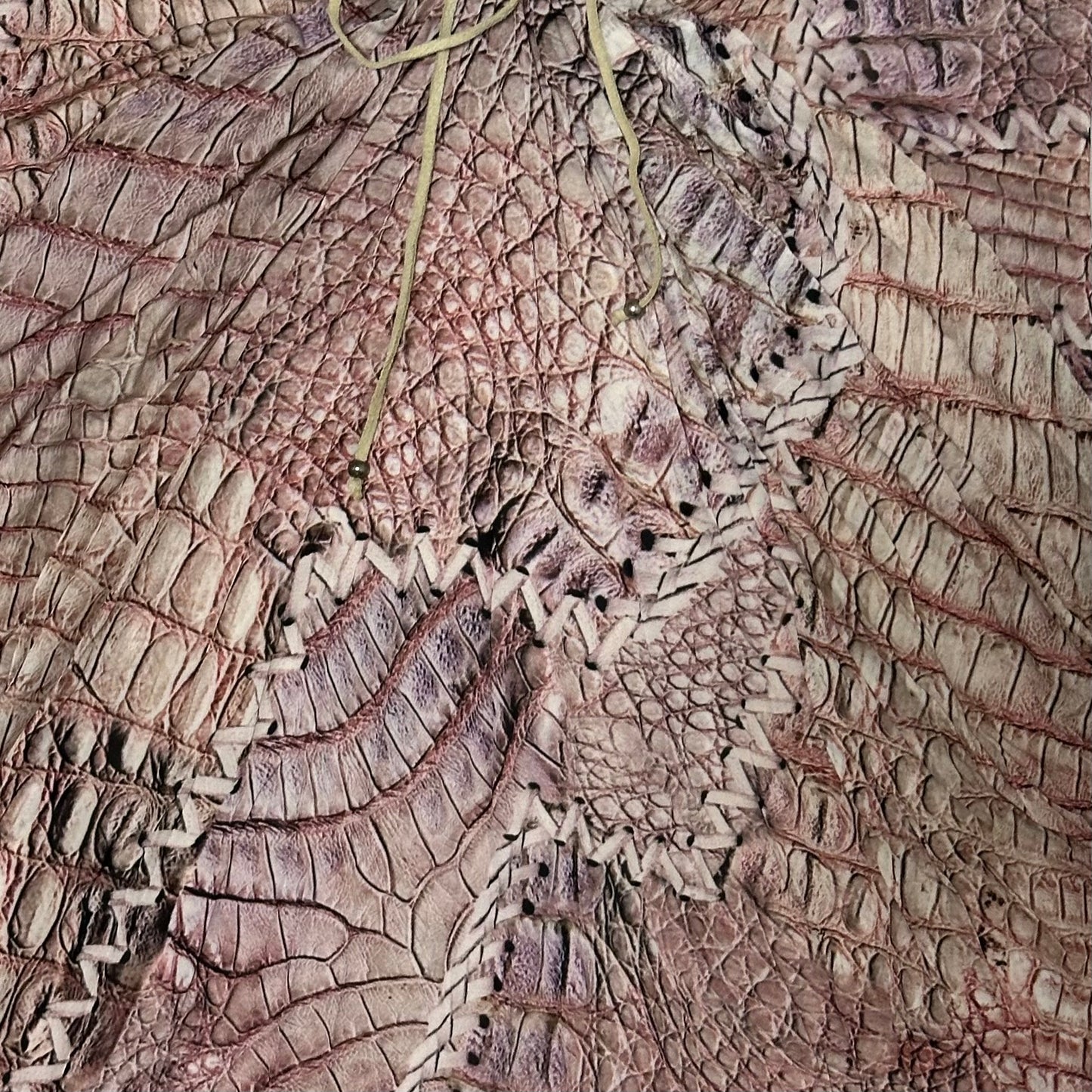 ROBERTO CAVALLI Spring Summer 2011 Crocodile Laced Up Print Dress