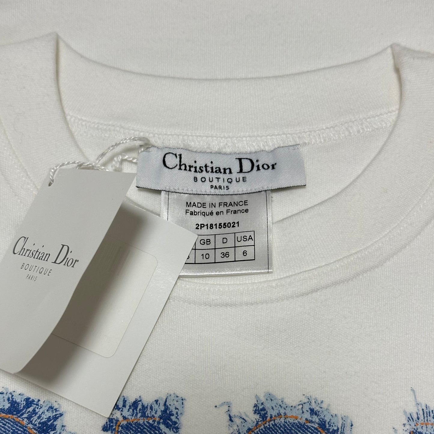 CHRISTIAN DIOR Spring Summer 2002 "DIOR PARFUMS" Denim Look Logo T-Shirt