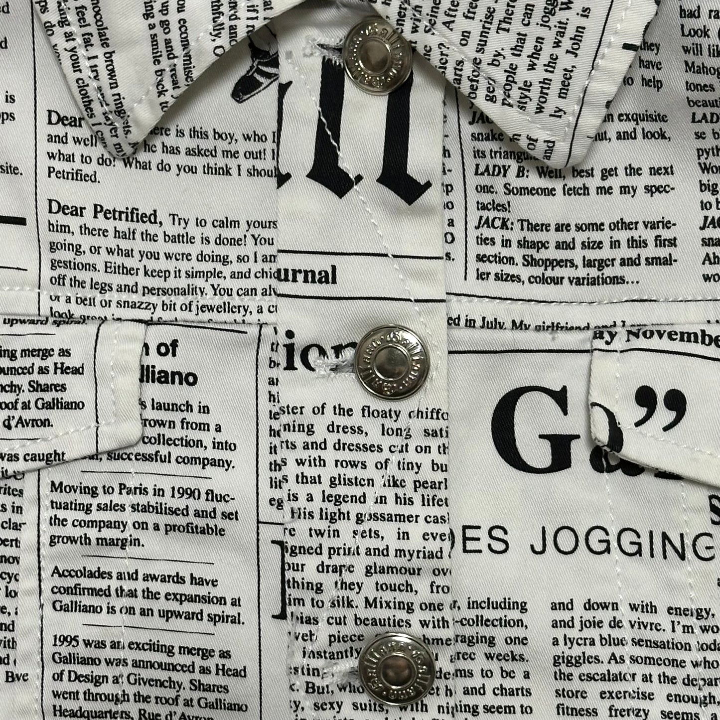 JOHN GALLIANO Fall Winter 2005 Newspaper Print Denim Jacket