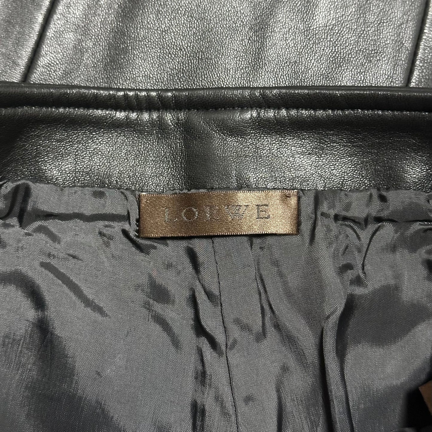 LOEWE Vintage Lamb Leather Straight Leg Pants