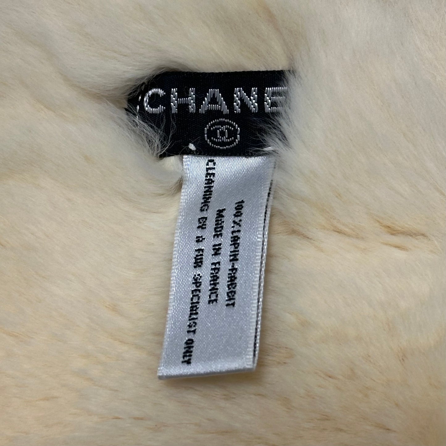 CHANEL Fall Winter 2001 CC Rabbit Fur Wristband