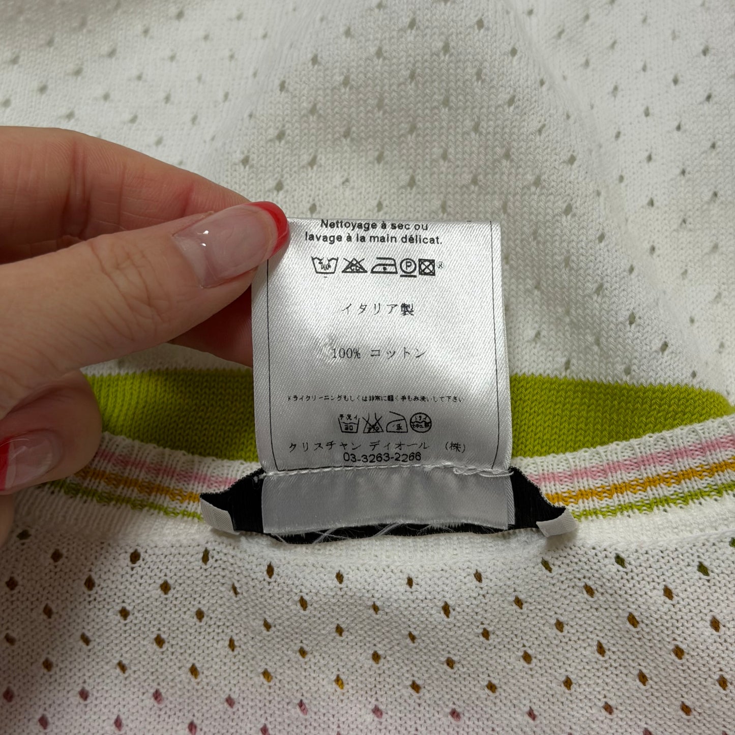 CHRISTIAN DIOR Spring Summer 2004 Perforated V-Neck Knit Sweater