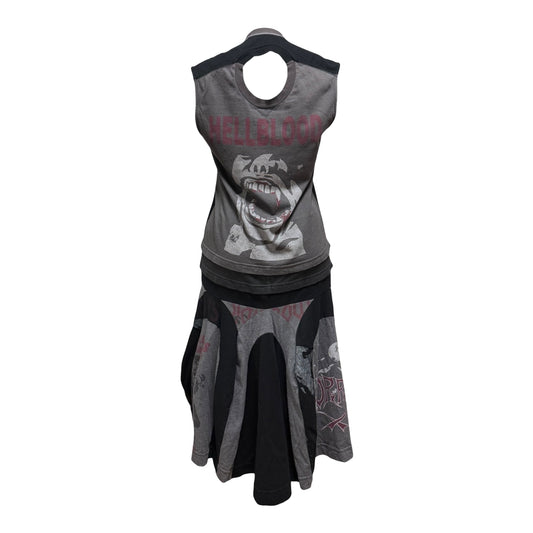 JUNYA WATANABE Spring Summer 2006 Punk Graphic Reconstructed Midi Dress