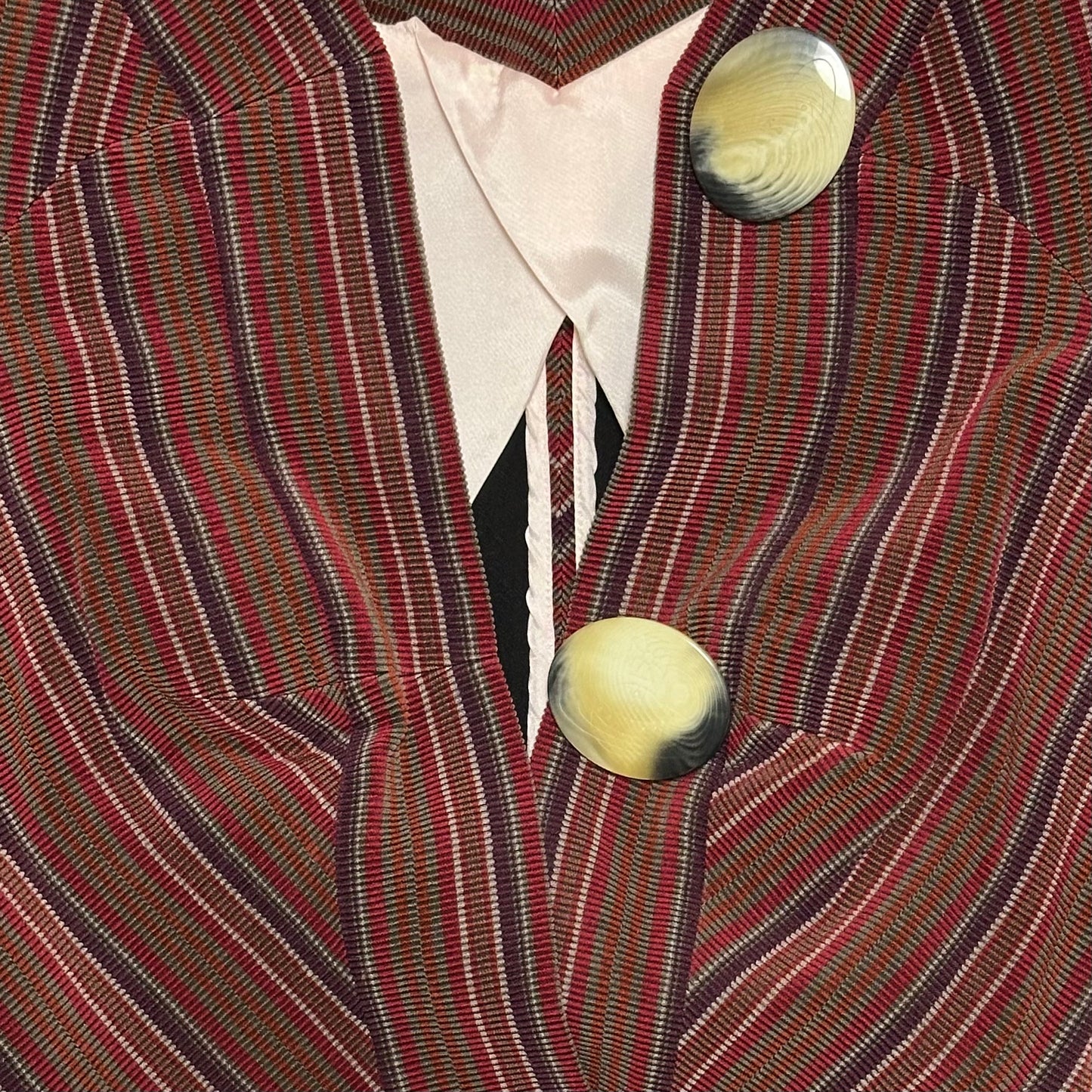 VIVIENNE WESTWOOD Fall Winter 1998 "Dressed To Scale" Striped Jacket with Orb Buttons