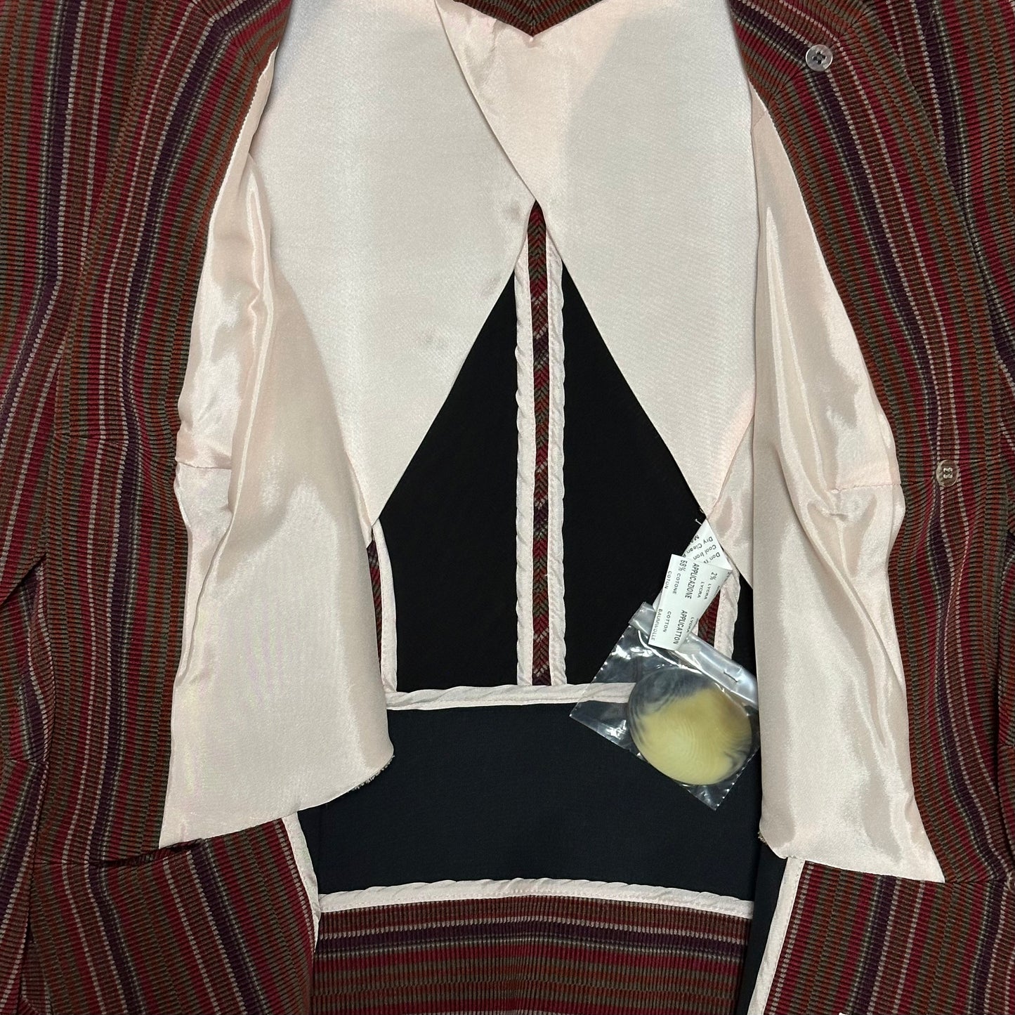 VIVIENNE WESTWOOD Fall Winter 1998 "Dressed To Scale" Striped Jacket with Orb Buttons